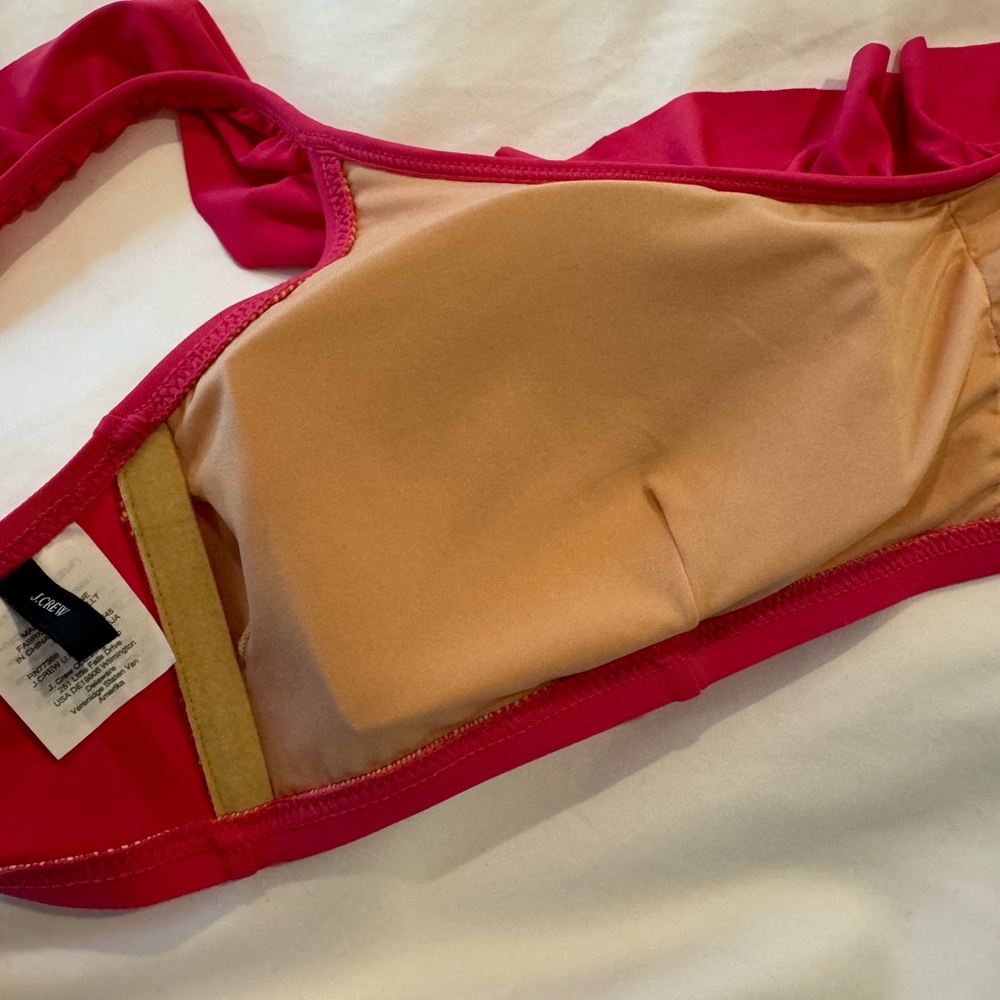 J. Crew Pink Ruffle Bikini Top - Picture 6 of 7